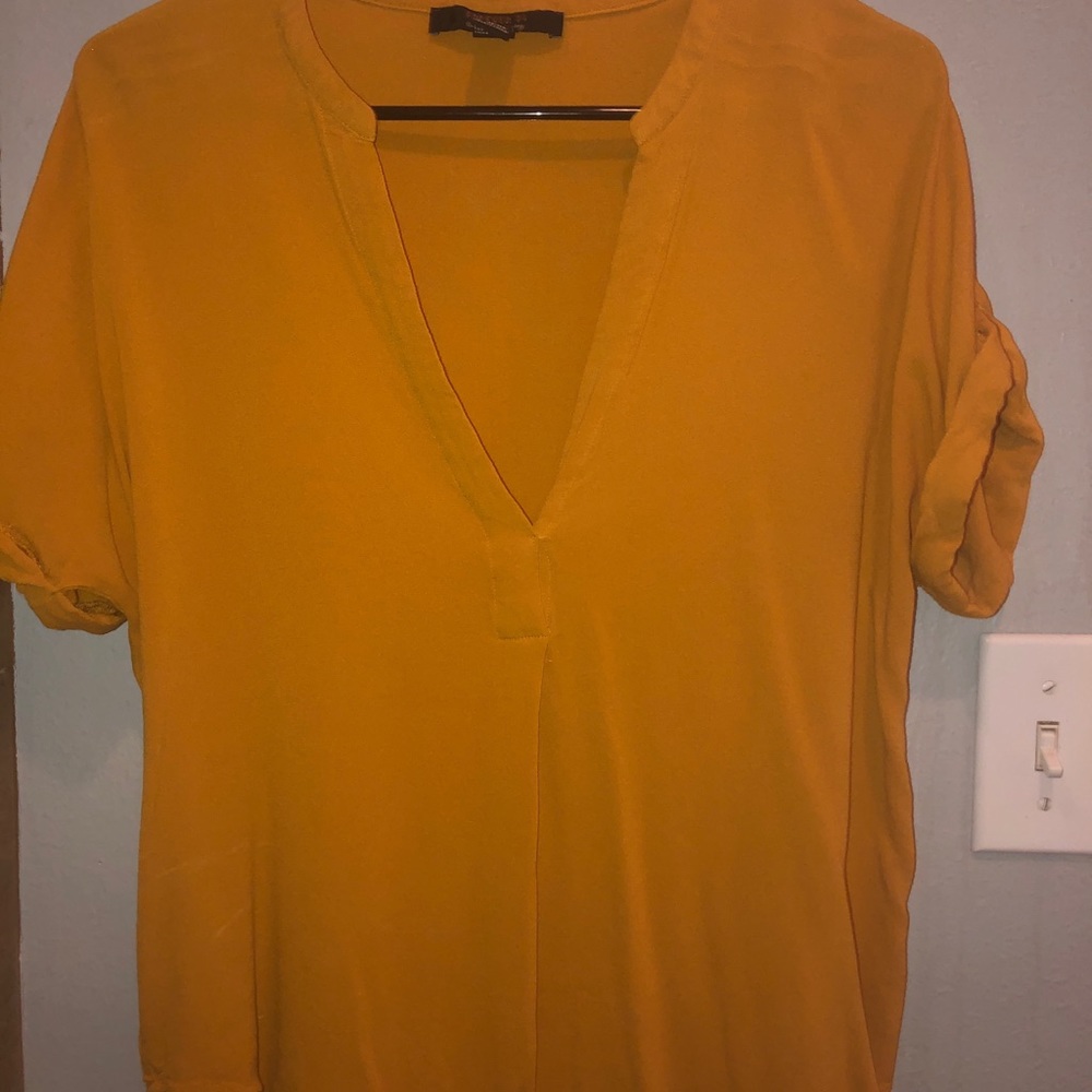 Mustard/Gold V Neck Blouse